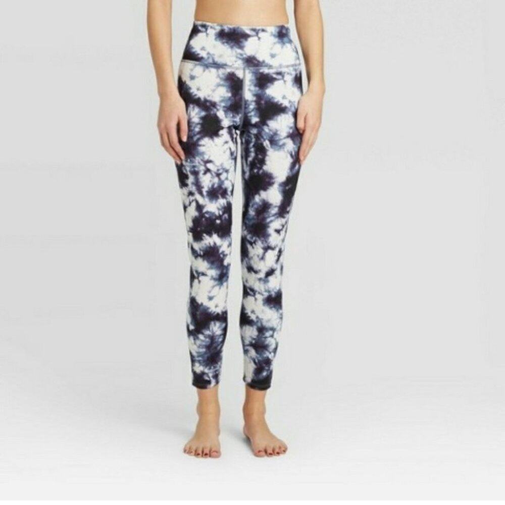 JoyLab Black and White Tie-Dye Leggings